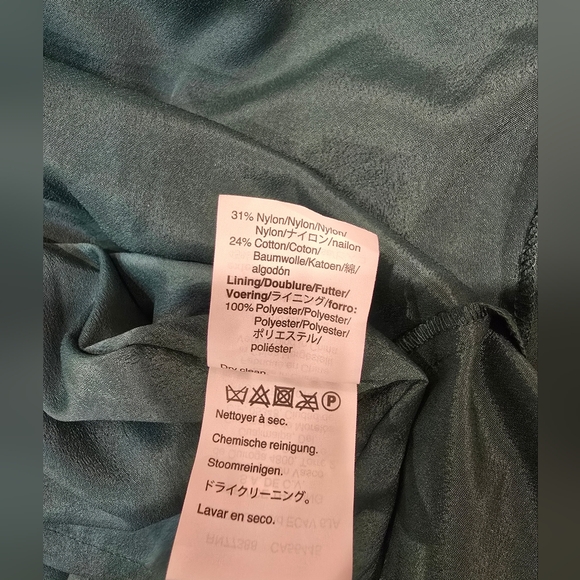 NWT J.Crew Spaghetti strap Lace Dress Forest Green Fall Party Wedding Size 4 - Picture 11 of 11